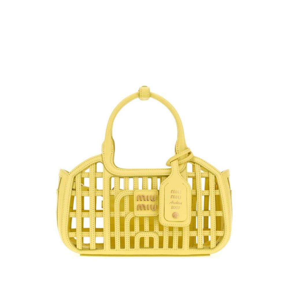 Miu Miu Women Yellow Leather Handbag